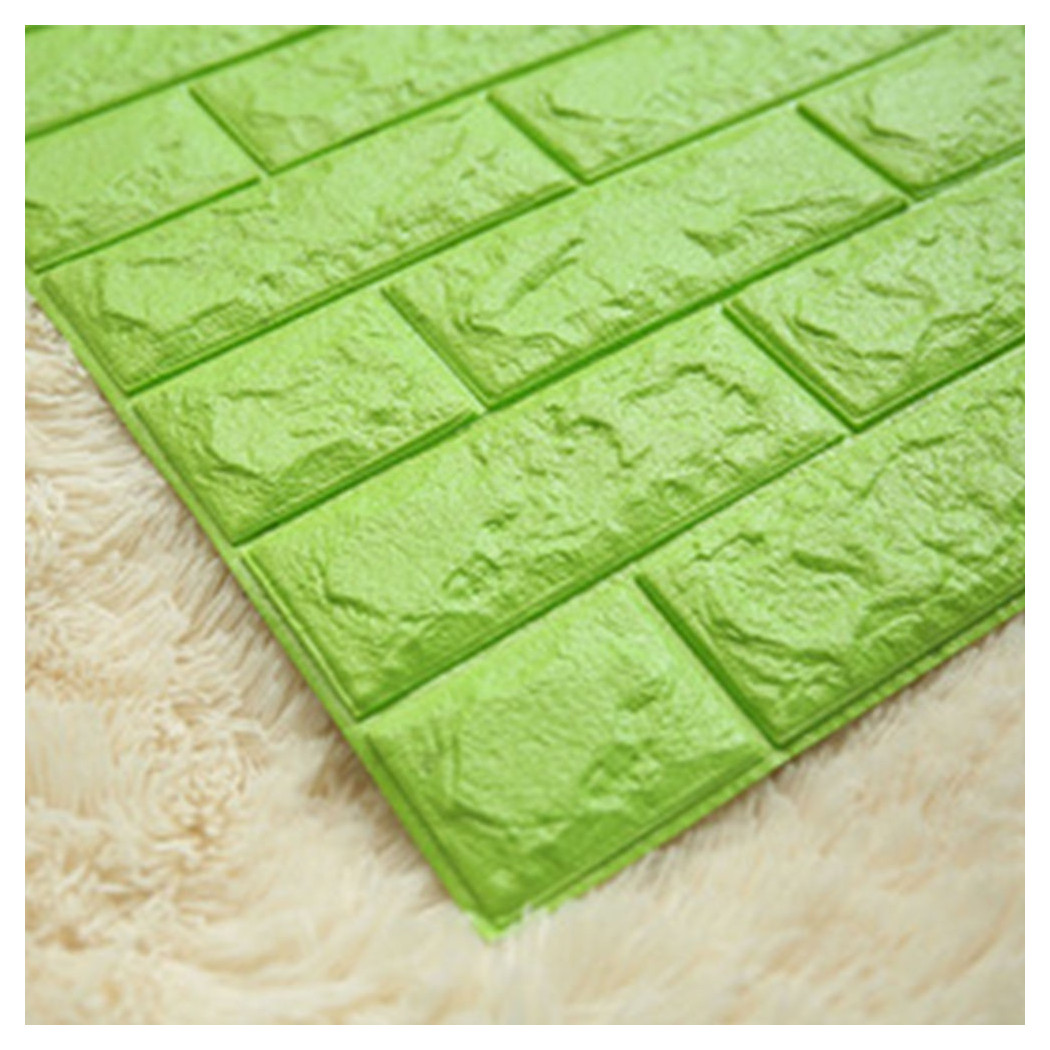 foto del prodotto trade shop pannello spugna 3d mattoni verde adesivo pareti sfondo casa muri 30x60cm 