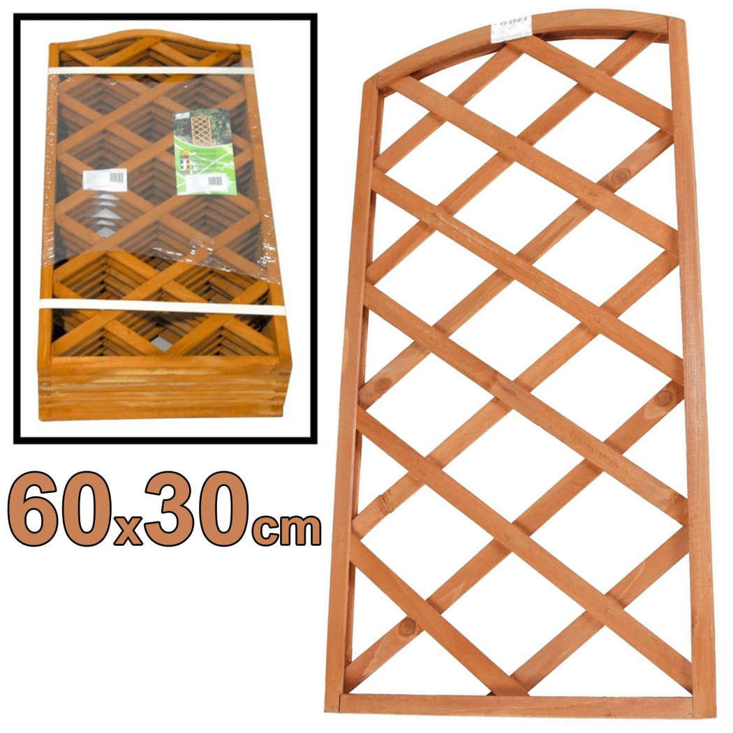 foto del prodotto trade shop pannello traliccio recinzione in legno scuro 60 x 30 cm rampicanti giardino 