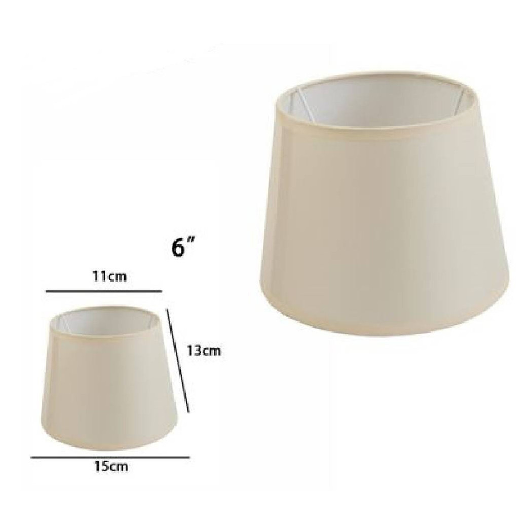 foto del prodotto trade shop paralume conico cilindro cappello ricambio per lampada e applique in tessuto tnt beige 6 quot 