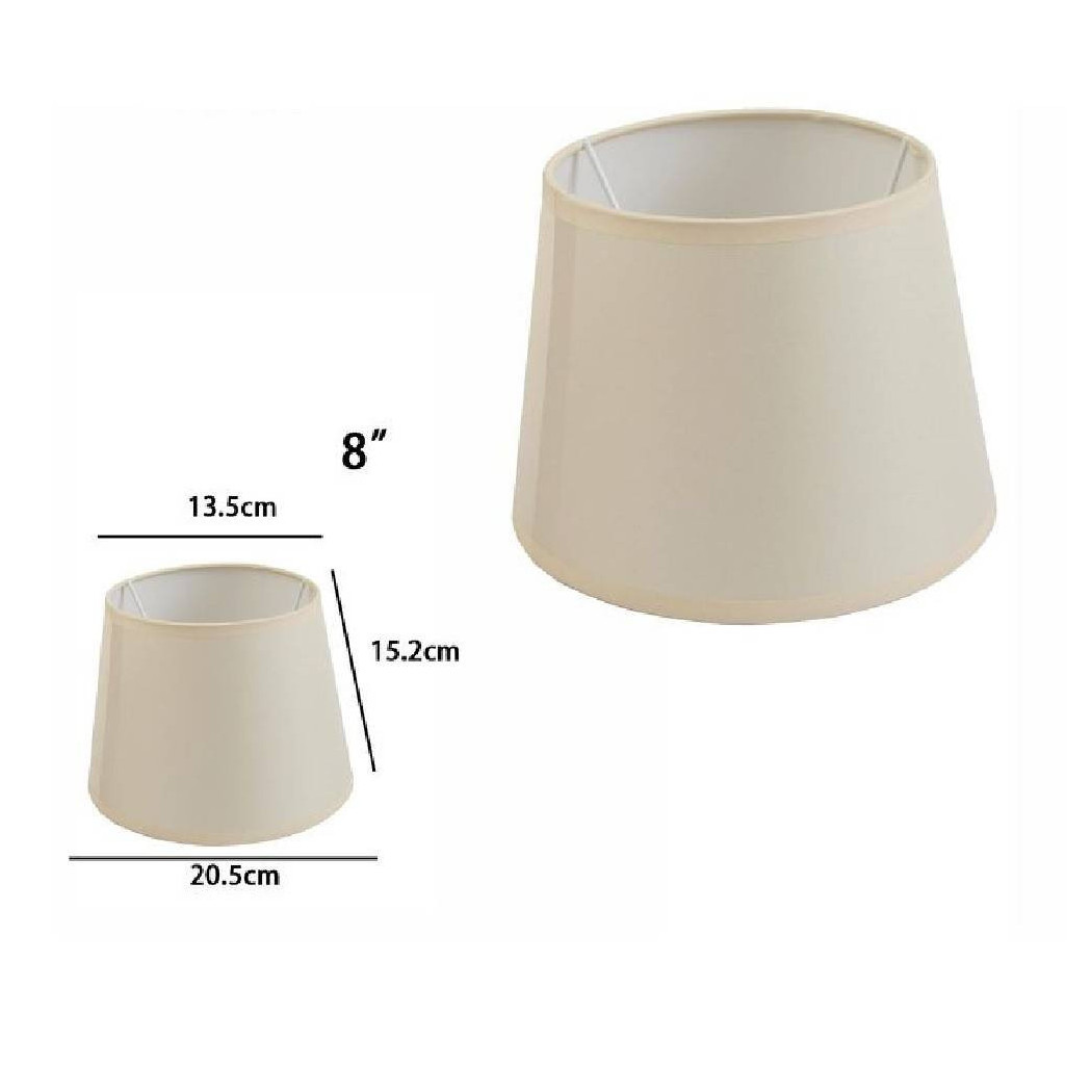 foto del prodotto trade shop paralume conico cilindro cappello ricambio per lampada e applique in tessuto tnt beige 8 quot 
