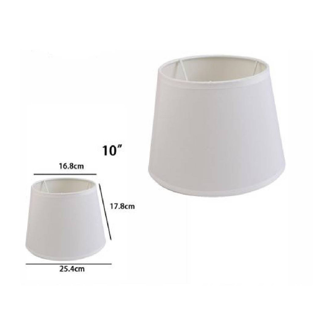 foto del prodotto trade shop paralume conico cilindro cappello ricambio per lampada e applique in tessuto tnt bianco 10 quot 