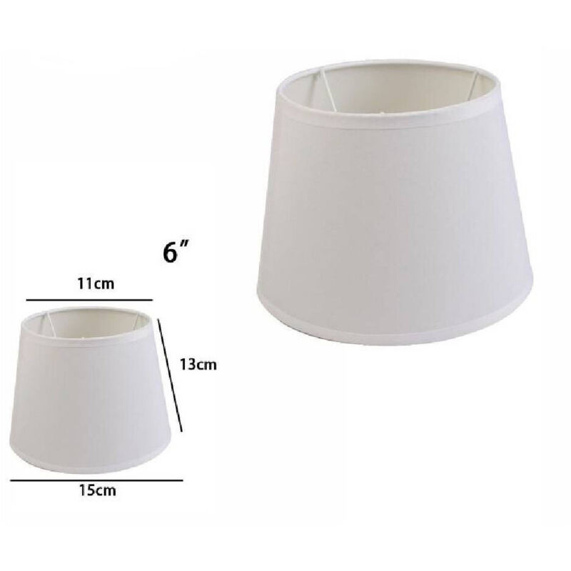 foto del prodotto trade shop paralume conico cilindro cappello ricambio per lampada e applique in tessuto tnt bianco 6 quot 