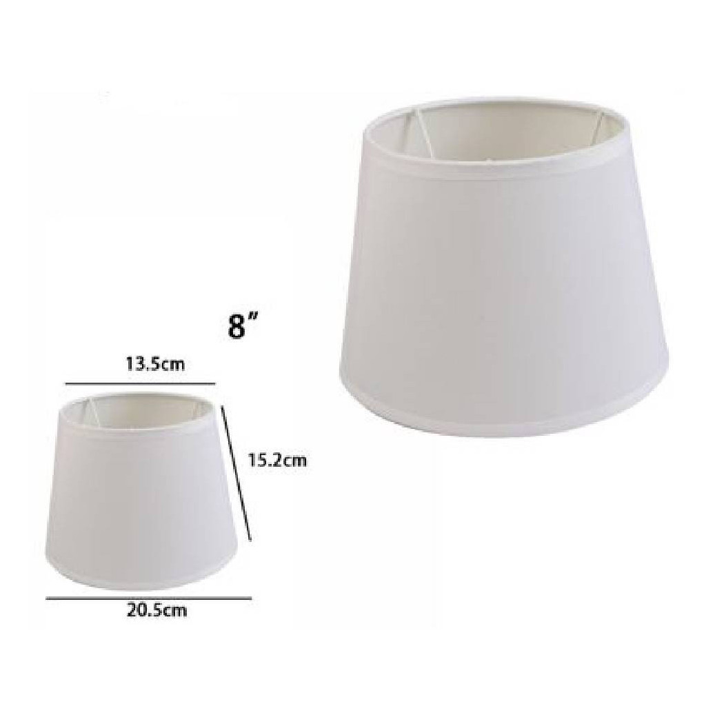 foto del prodotto trade shop paralume conico cilindro cappello ricambio per lampada e applique in tessuto tnt bianco 8 quot 