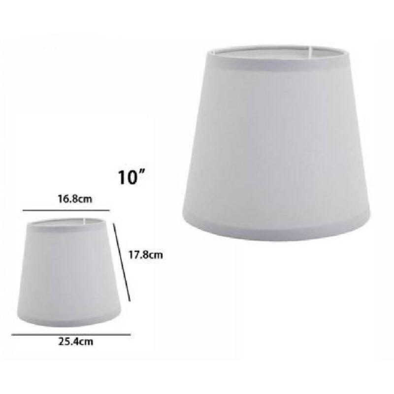 foto del prodotto trade shop paralume conico cilindro cappello ricambio per lampada e applique in tessuto tnt grigio 10 quot 