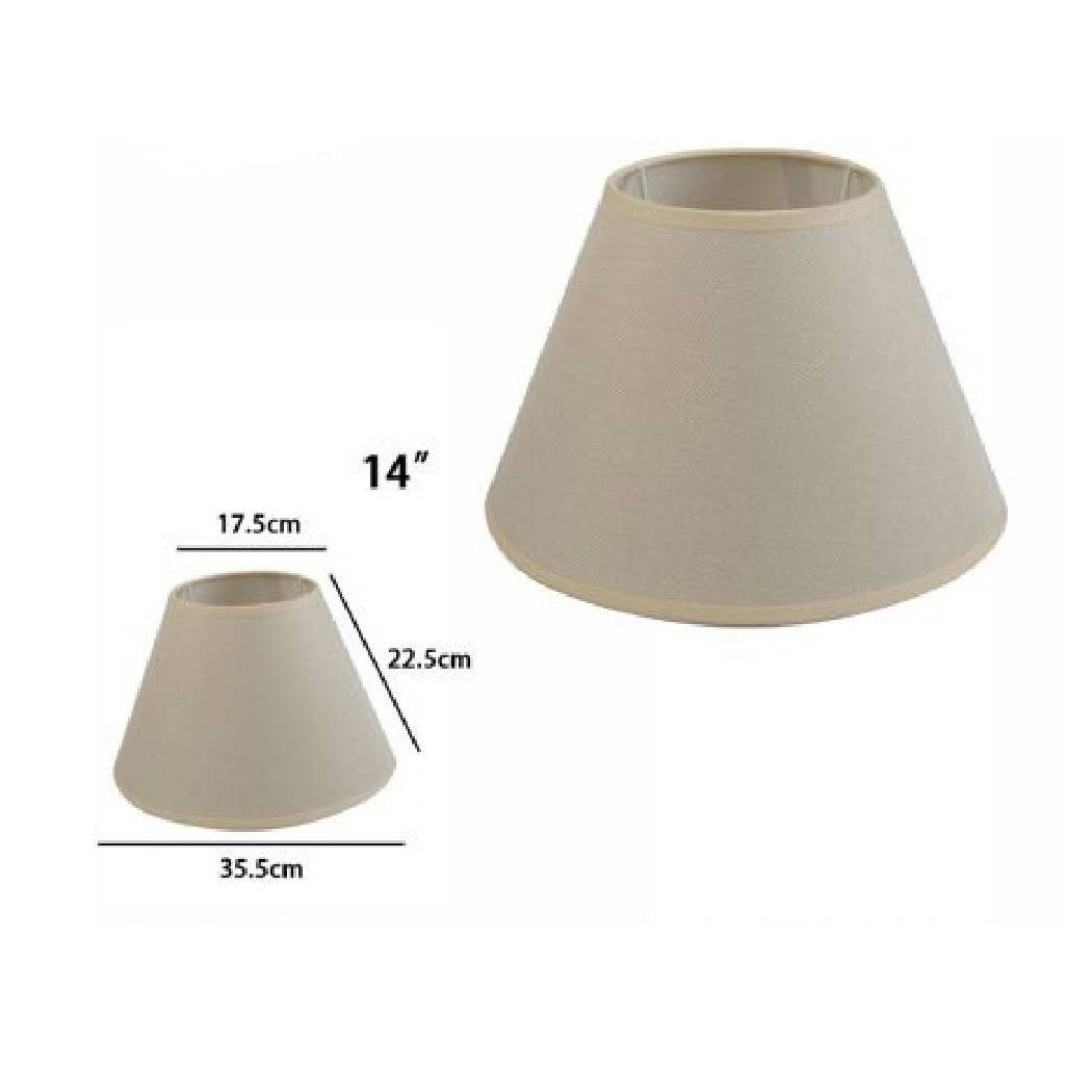 foto del prodotto trade shop paralume conico cilindro classico ricambio per lampada e applique in tessuto tnt beige 14 quot 