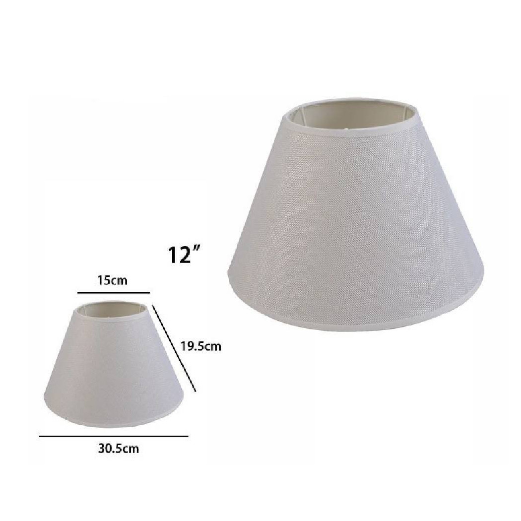 foto del prodotto trade shop paralume conico cilindro classico ricambio per lampada e applique in tessuto tnt bianco 12 quot 