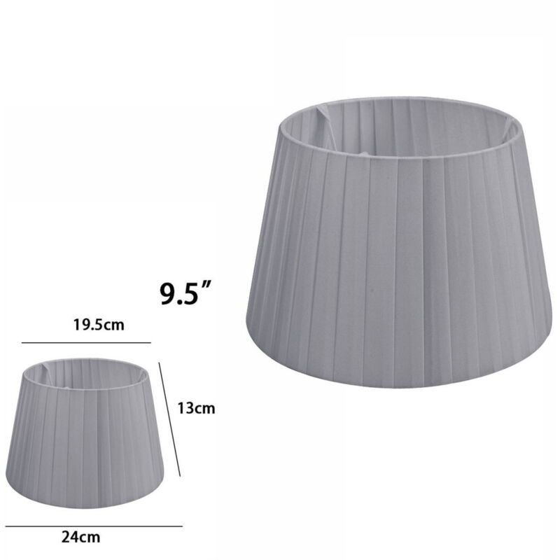 foto del prodotto trade shop paralume conico cilindro moderno ricambio per lampada e applique in tessuto tnt grigio scuro 9,5 quot 