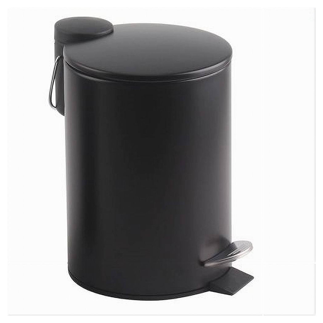 foto del prodotto trade shop pattumiera acciaio a pedale 5 lt bidone cestino spazzatura bagno casa nero 87454 