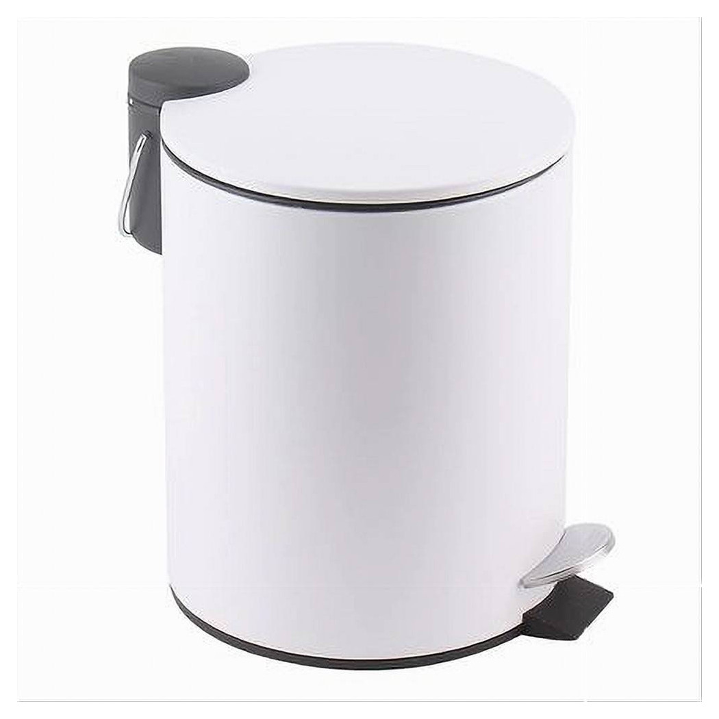 foto del prodotto trade shop pattumiera acciaio pedale 5 lt bidone cestino spazzatura bagno casa bianco 87450 