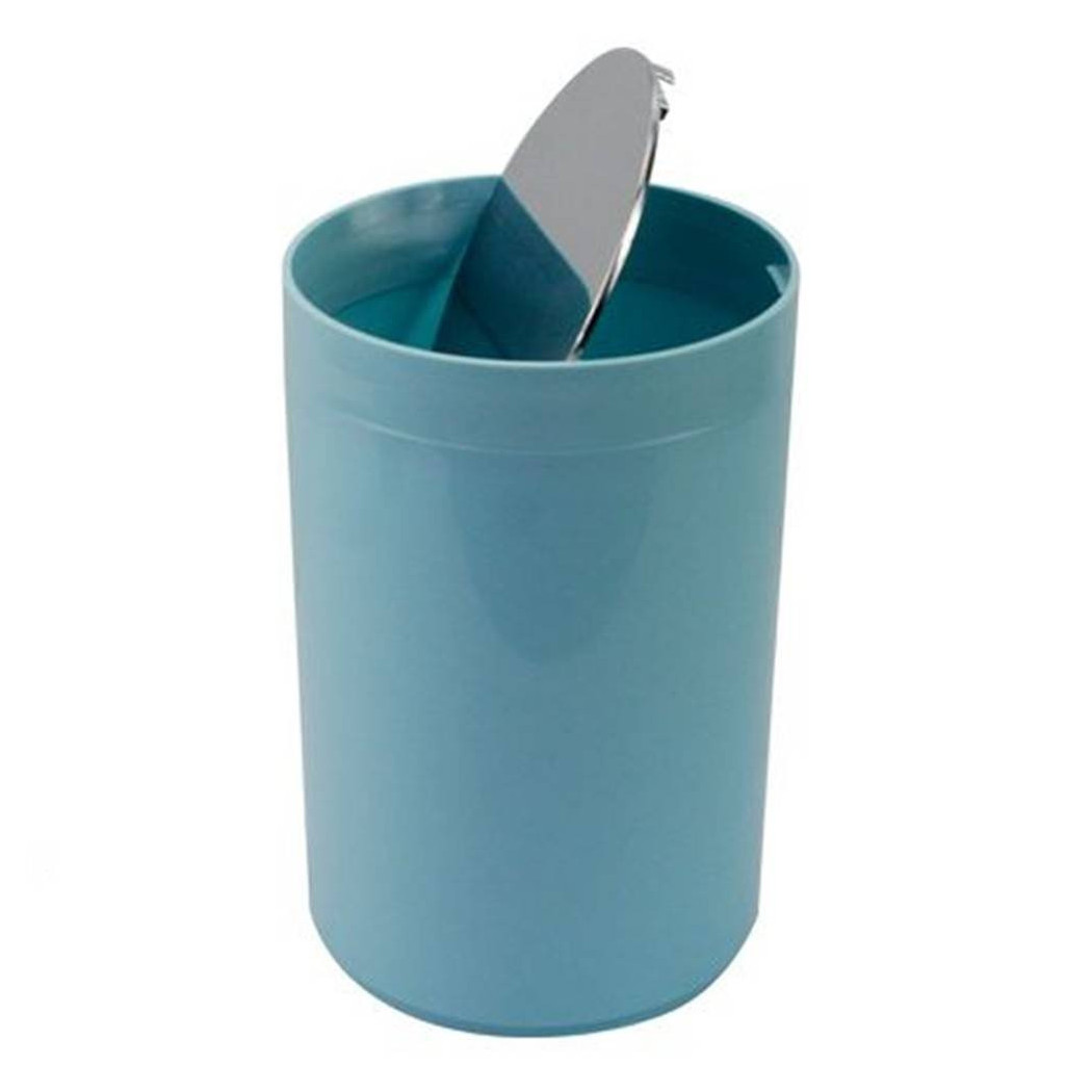 foto del prodotto trade shop pattumiera cestino secchio rifiuti celeste arredo bagno coperchio basculante 79891 
