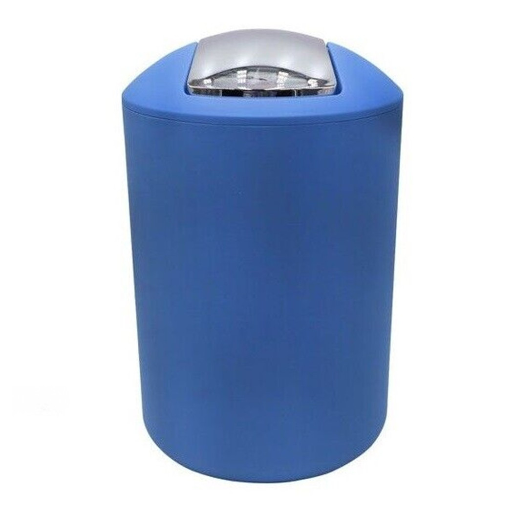 foto del prodotto trade shop pattumiera cestino secchio rifiuti gettacarte accessorio arredo bagno blu 69905 