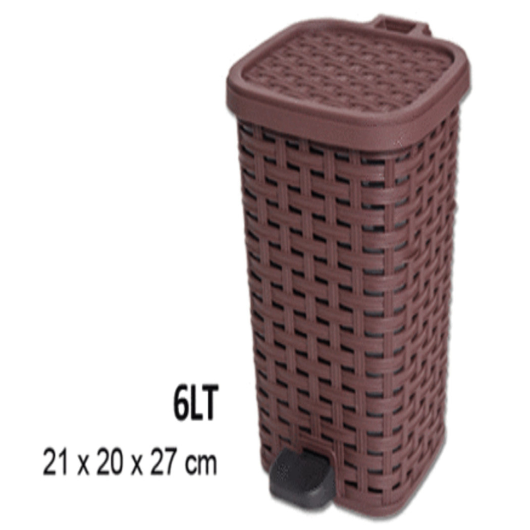 foto del prodotto trade shop pattumiera plastica a pedale 6 litri bidone cestino spazzatura differenziata 