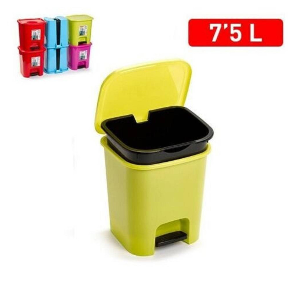 foto del prodotto trade shop pattumiera plastica a pedale 7 litri bidone cestino spazzatura differenziata 