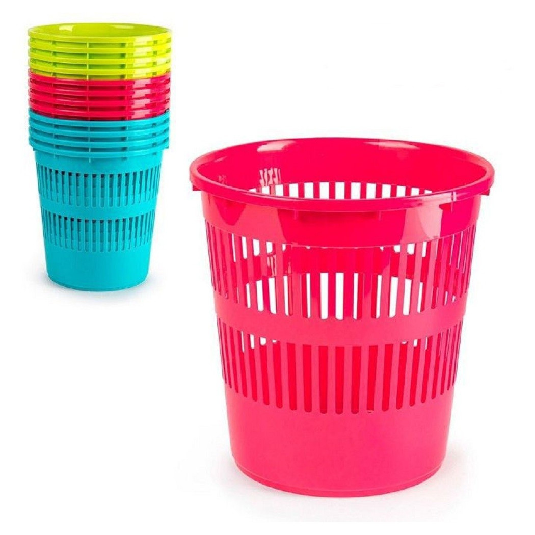 foto del prodotto trade shop pattumiera tonda cestino in plastica 11.3lt 27.5x27.5x28cm in vari colori 11962 