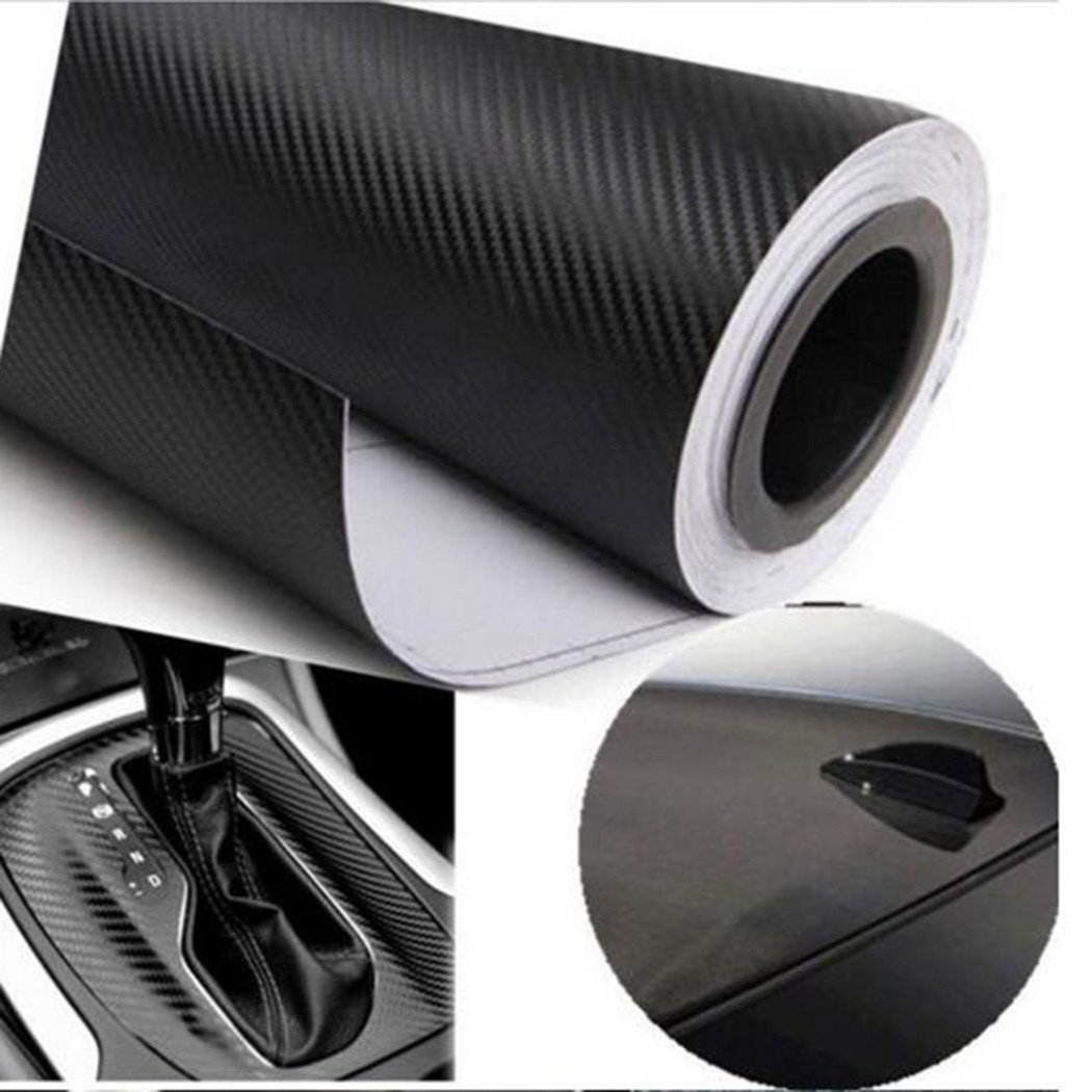 foto del prodotto trade shop pellicola adesiva in carbonio 3d antigraffi adesivo car wrapping auto moto nero 50x70 cm 