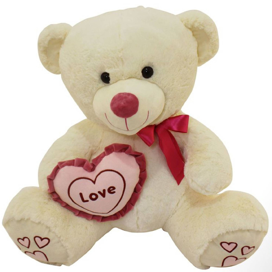 foto del prodotto trade shop peluche orso con cuorel 55cm pupazzo bambini orsacchiotto morbido san valentino 