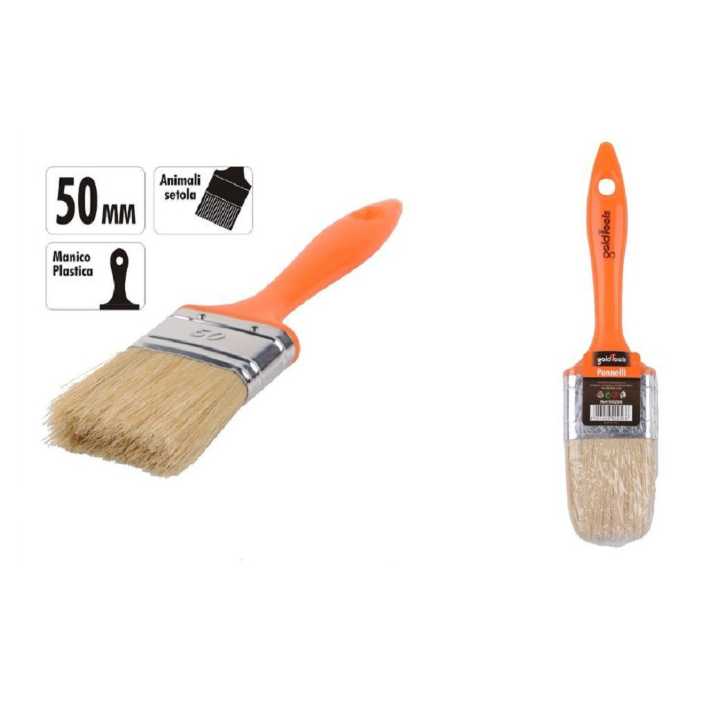 foto del prodotto trade shop pennello 50 mm pennellessa con manico in plastica per pittura verniciare 90256 