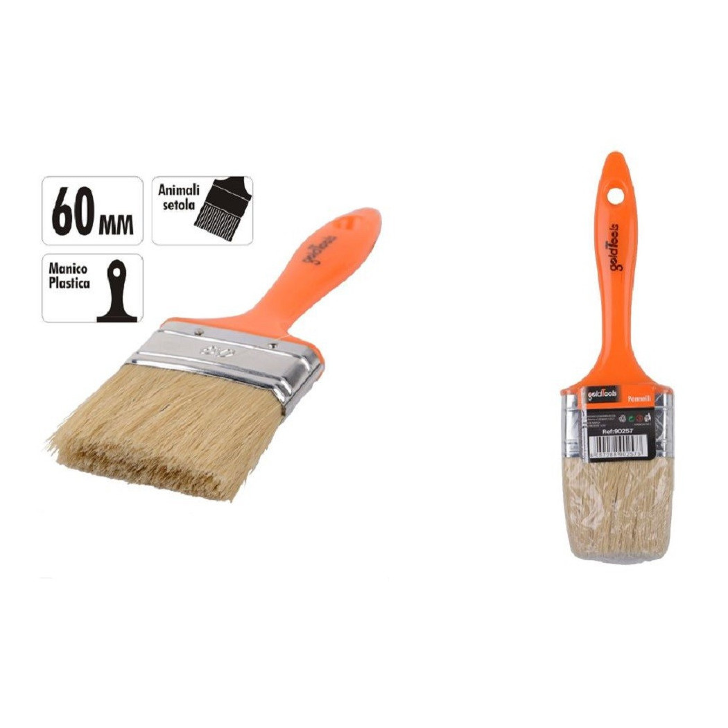 foto del prodotto trade shop pennello 60 mm pennellessa con manico in plastica per pittura verniciare 90257 