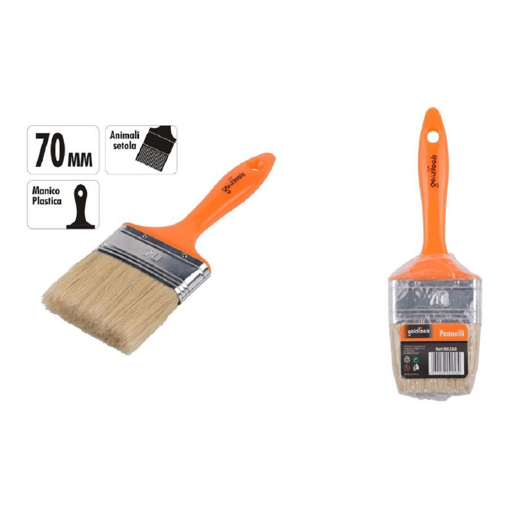 foto del prodotto trade shop pennello 70mm pennellessa con manico in plastica per pittura verniciare 90258 