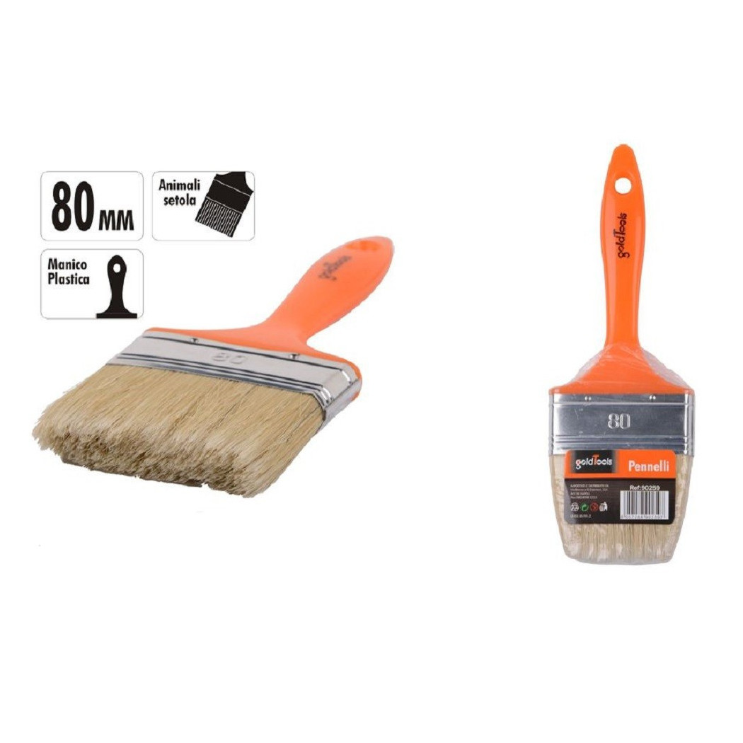 foto del prodotto trade shop pennello 80 mm pennellessa con manico in plastica per pittura verniciare 90259 