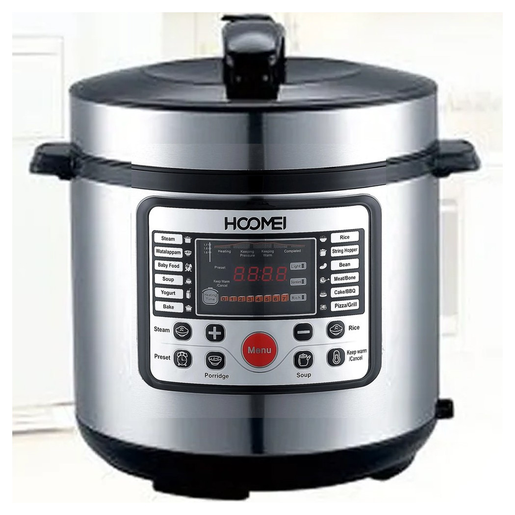 foto del prodotto trade shop pentola a pressione elettrica multifunzione 900w 5lt antiaderente 12 cotture 