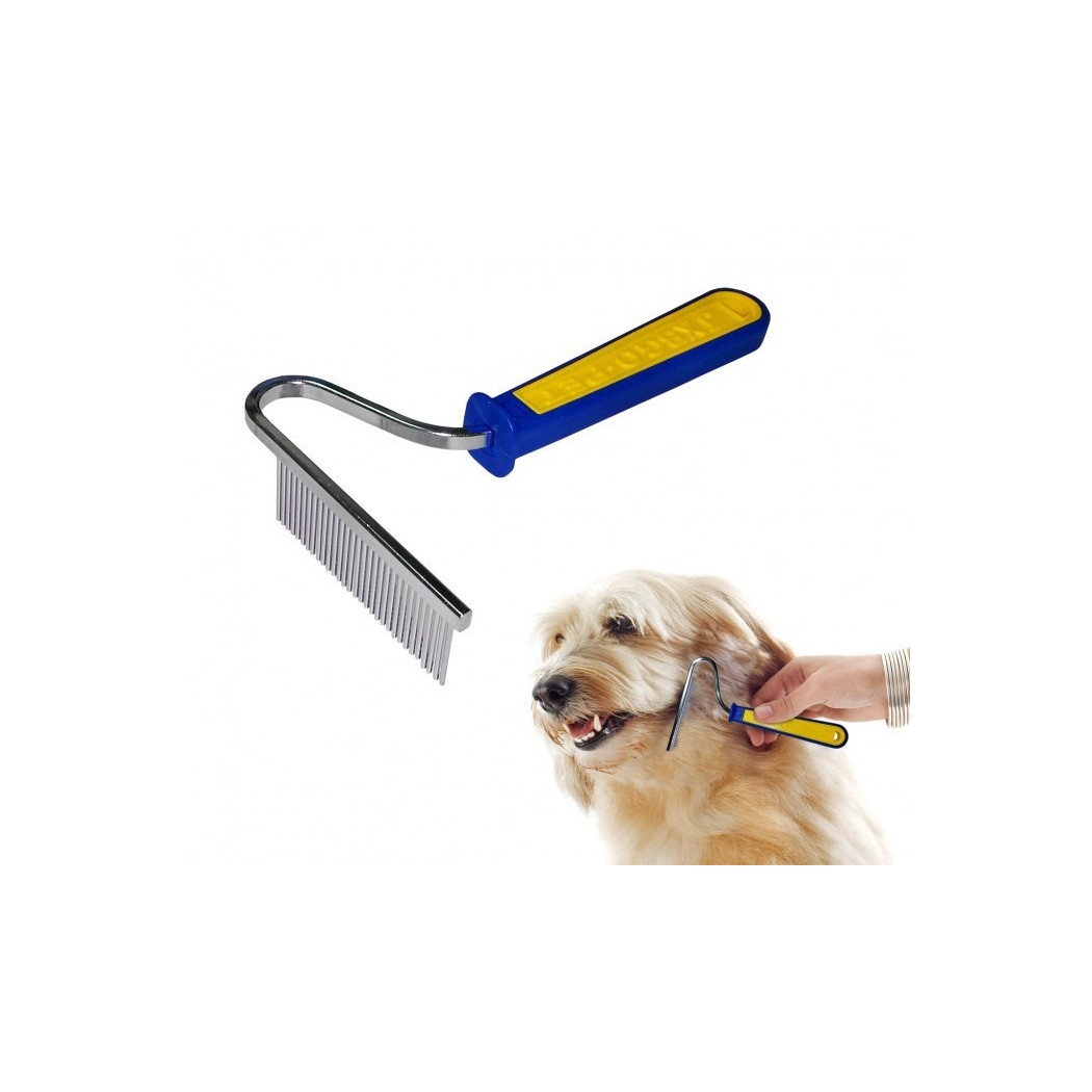 foto del prodotto trade shop pettine a rastrello per pelo e sottopelo animali a 30 denti punte coniche 