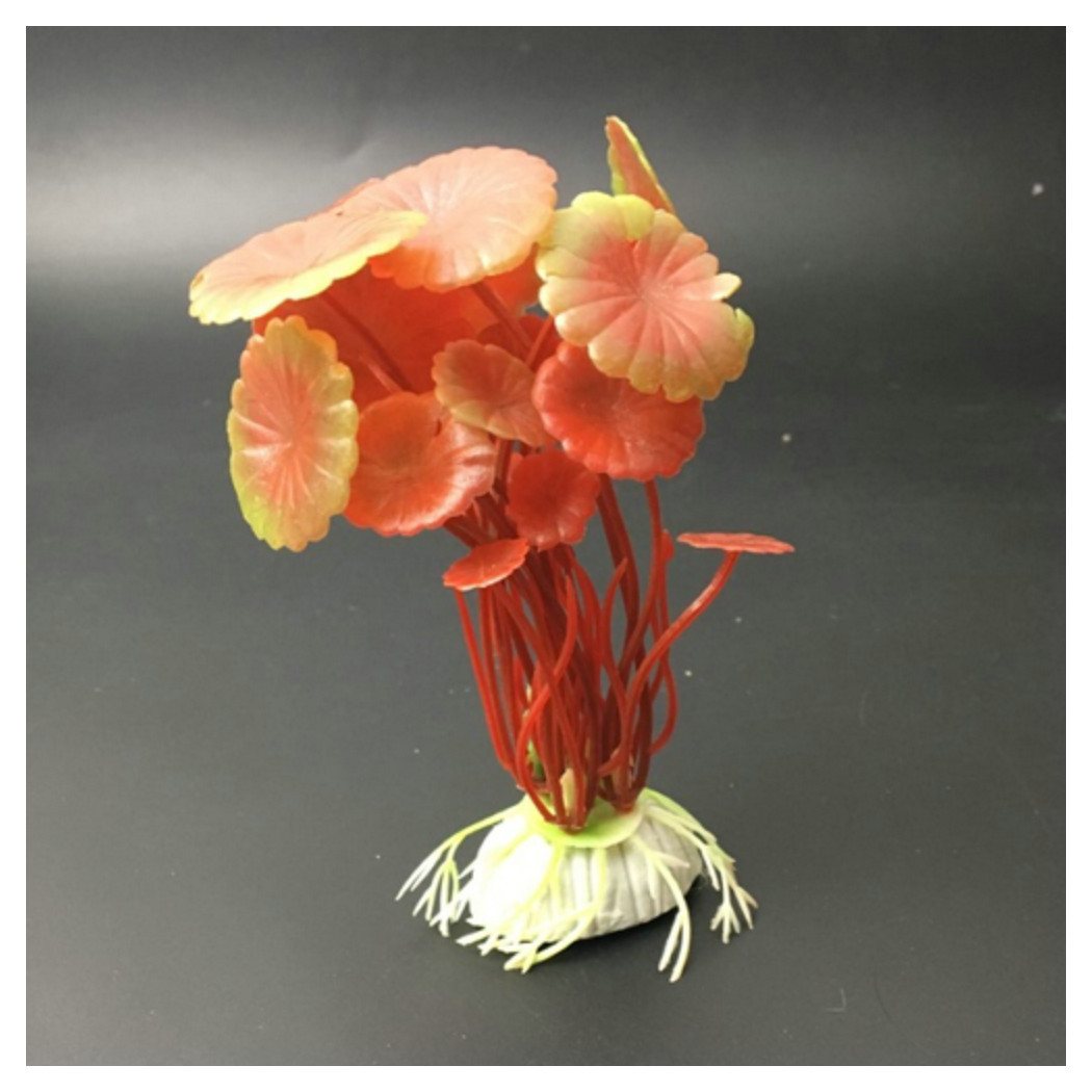 foto del prodotto trade shop pianta 10 cm piantina artificiale per acquario piante finte plastica color rosso 