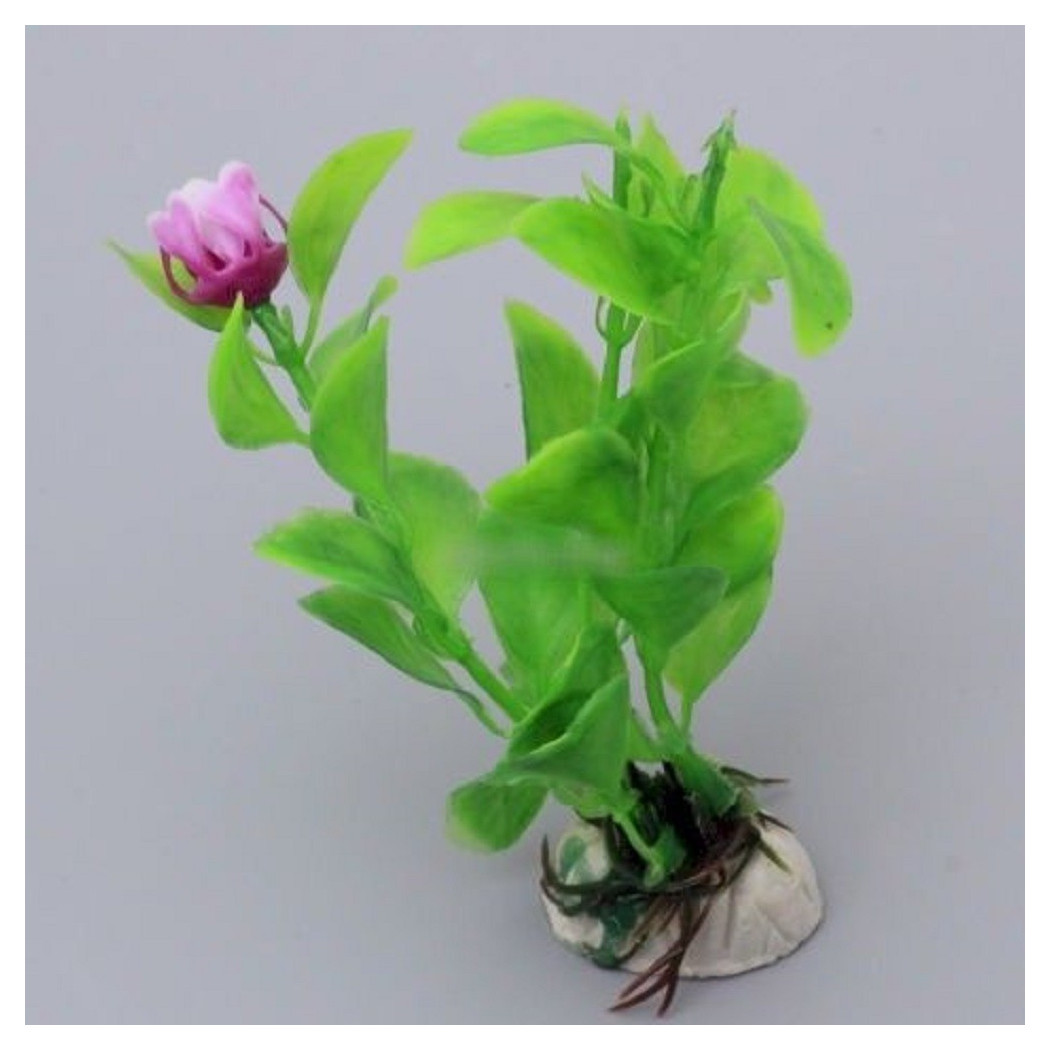 foto del prodotto trade shop pianta 10 cm piantina artificiale per acquario piante finte plastica color verde 