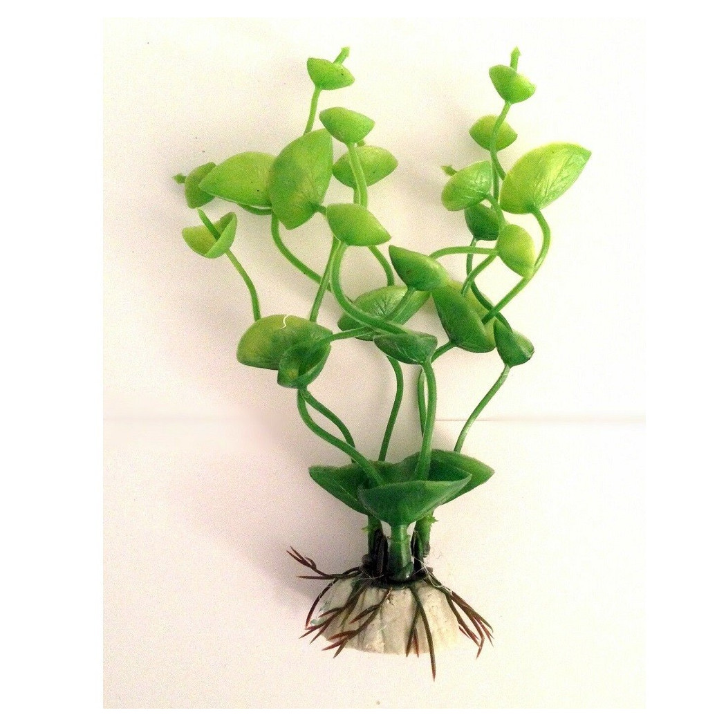 foto del prodotto trade shop pianta 13 cm piantina artificiale per acquario piante finte plastica color verde 