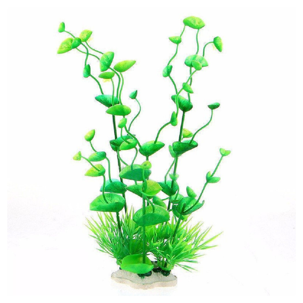 foto del prodotto trade shop pianta 16 cm piantina artificiale per acquario piante finte plastica verde 