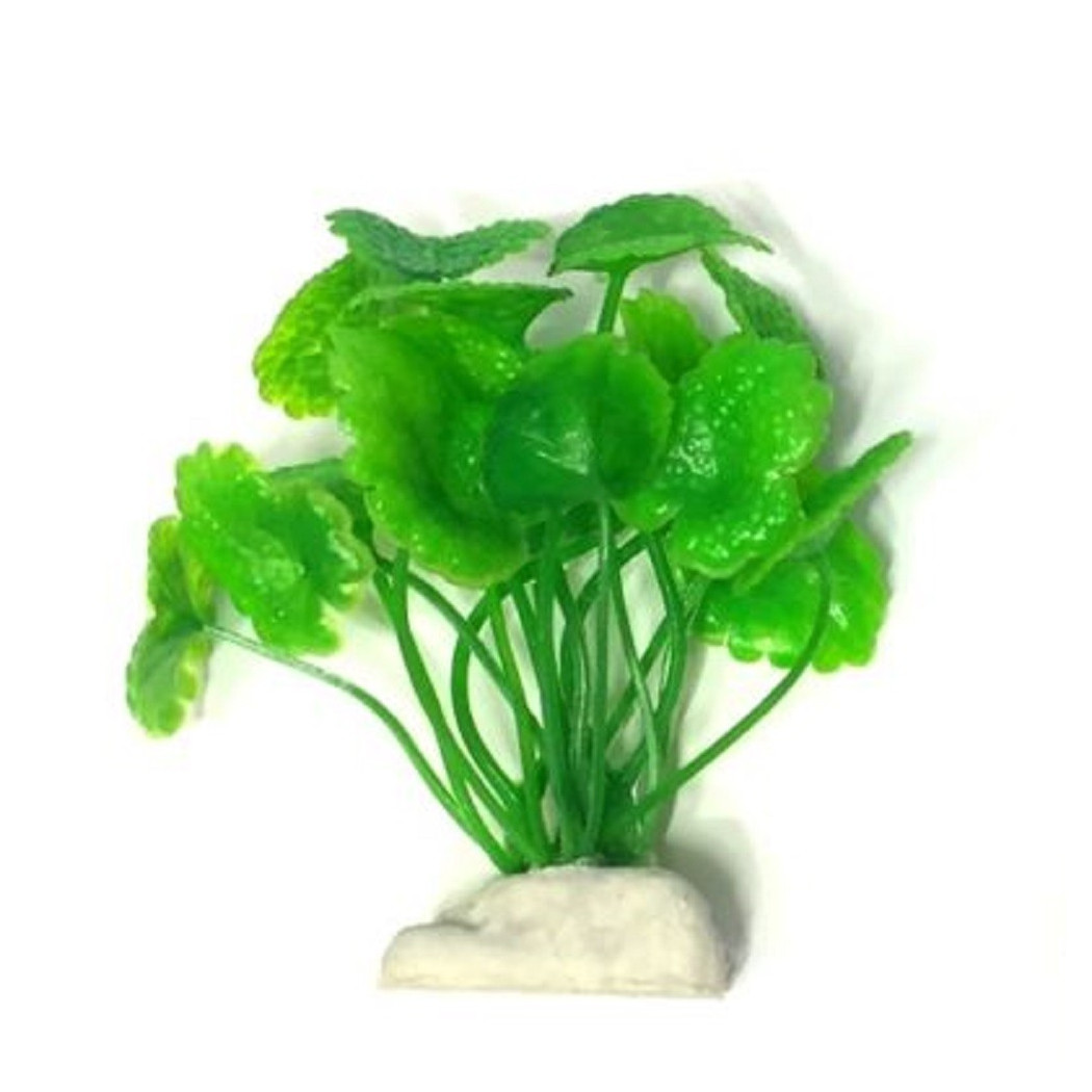 foto del prodotto trade shop pianta 7 cm piantina artificiale per acquario piante finte plastica color verde 