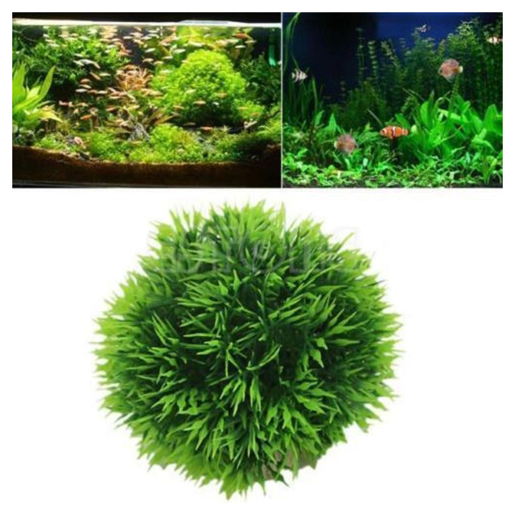 foto del prodotto trade shop pianta piantina artificiale per acquario piante finte plastica cespuglio verde 