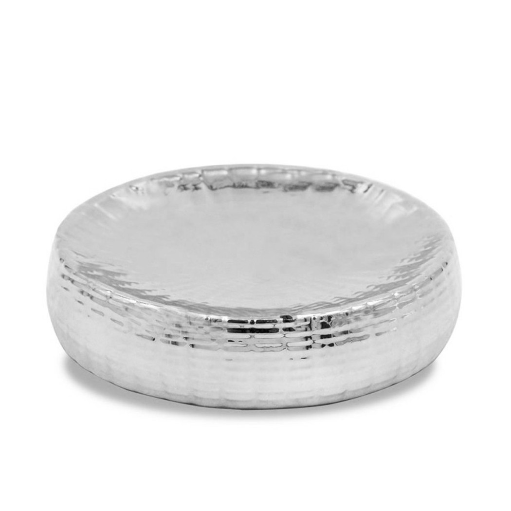 foto del prodotto trade shop piattino porta sapone argento porta saponetta per bagno accessori arredo 59924 