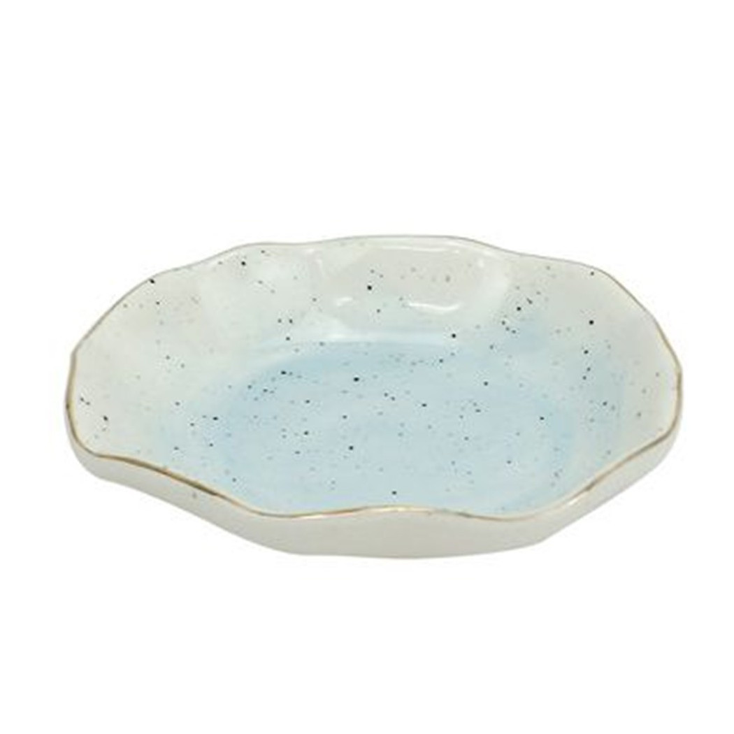 immagine 0 del prodotto trade shop piattino porta sapone saponetta bagno bianco azzurro effetto pietra arredo 79274 