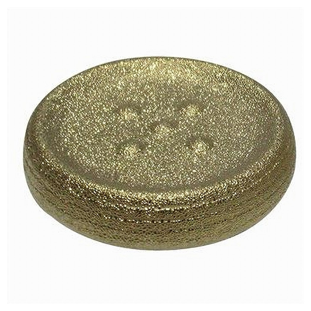 foto del prodotto trade shop piattino porta sapone saponetta dorato rigato accessorio arredo per bagno 59936 