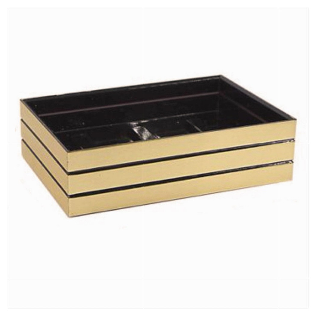 foto del prodotto trade shop piattino porta sapone saponetta oro a righe stile moderno arredo bagno 10387 
