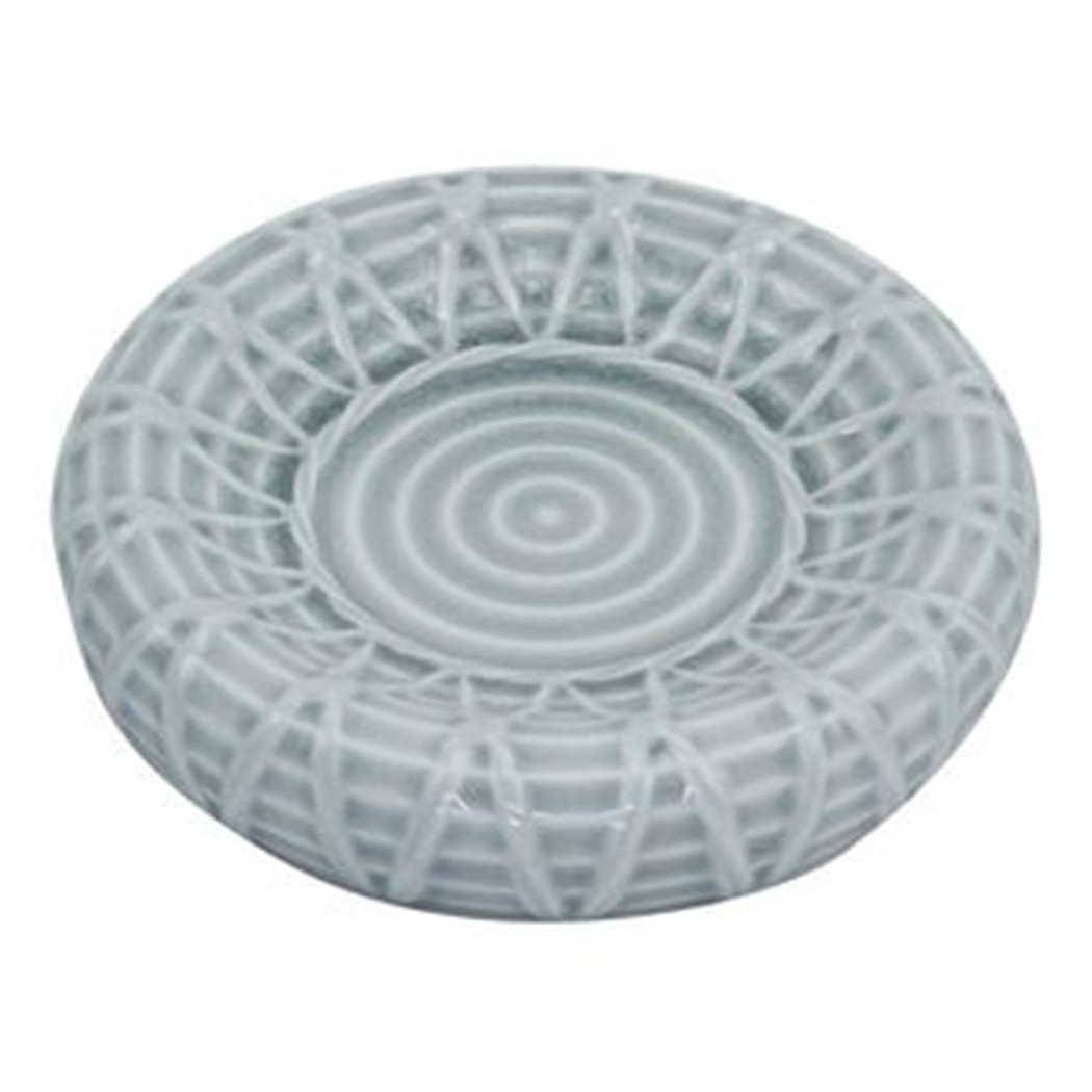 foto del prodotto trade shop piatto piattino porta sapone saponetta bagno ceramica grigio effetto rete 79280 