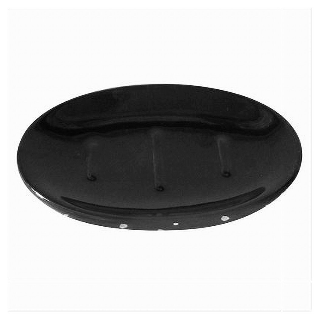 foto del prodotto trade shop piatto piattino porta sapone saponetta bagno nero macchiato argento arredo 59928 