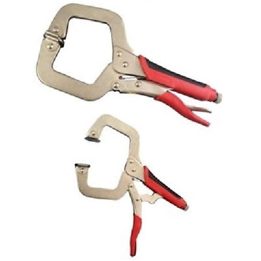 foto del prodotto trade shop pinza a morsetto con ganasce a con collo di cigno a grip scatto 10 quot 