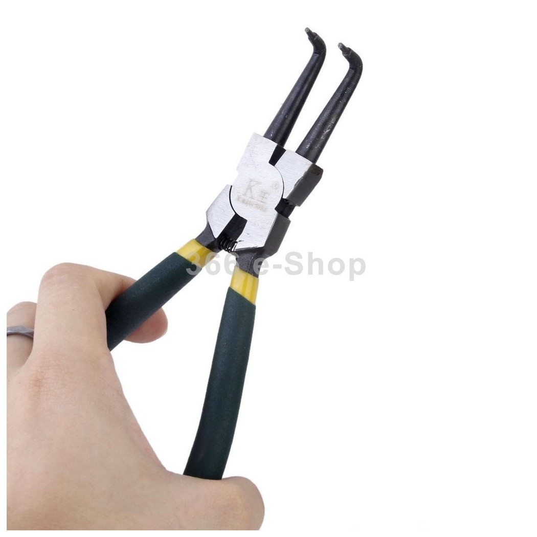 foto del prodotto trade shop pinza fermi apri anelli elastici di sicurezza con becchi piegati a 90 