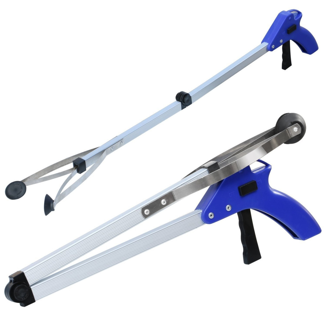 foto del prodotto trade shop pinza raccogli oggetti braccio pieghevole telescopica prendi tutto con manico 