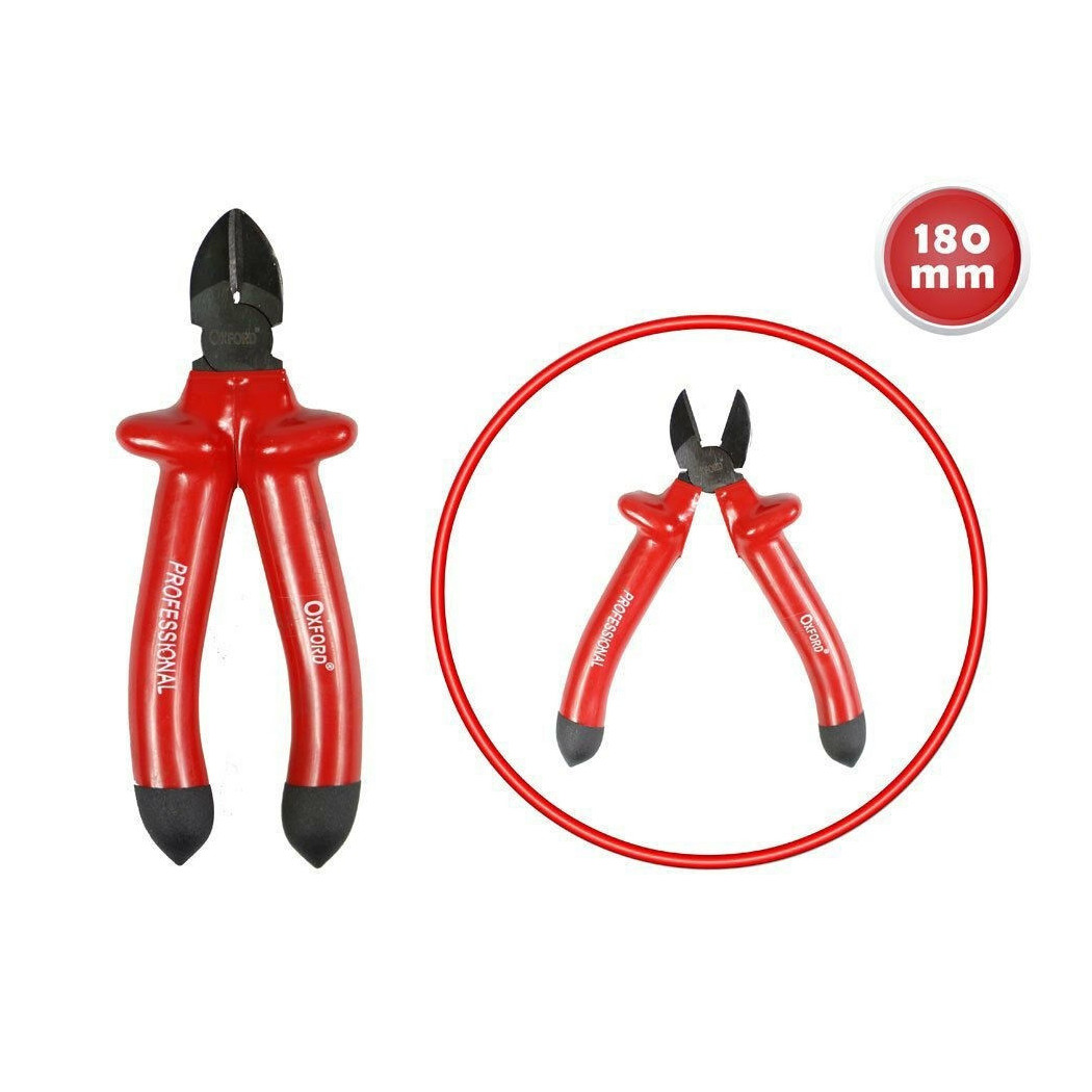 foto del prodotto trade shop pinza tronchese 180 mm tronchesina con impugnatura isolante per elettricista 