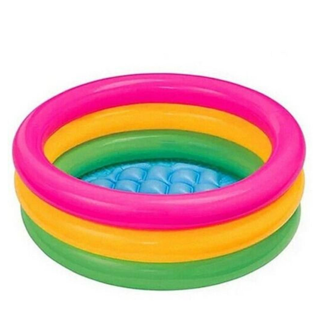 foto del prodotto trade shop piscina bagnetto gonfiabile 3 anelli rotonda bambini spiaggia mare 60x25cm 
