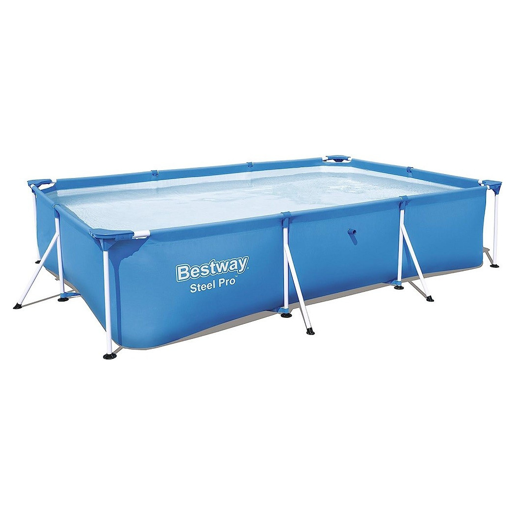 foto del prodotto trade shop piscina con bordi rettangolare 3300lt fuori terra steel pro 300x201x66 cm 56404 