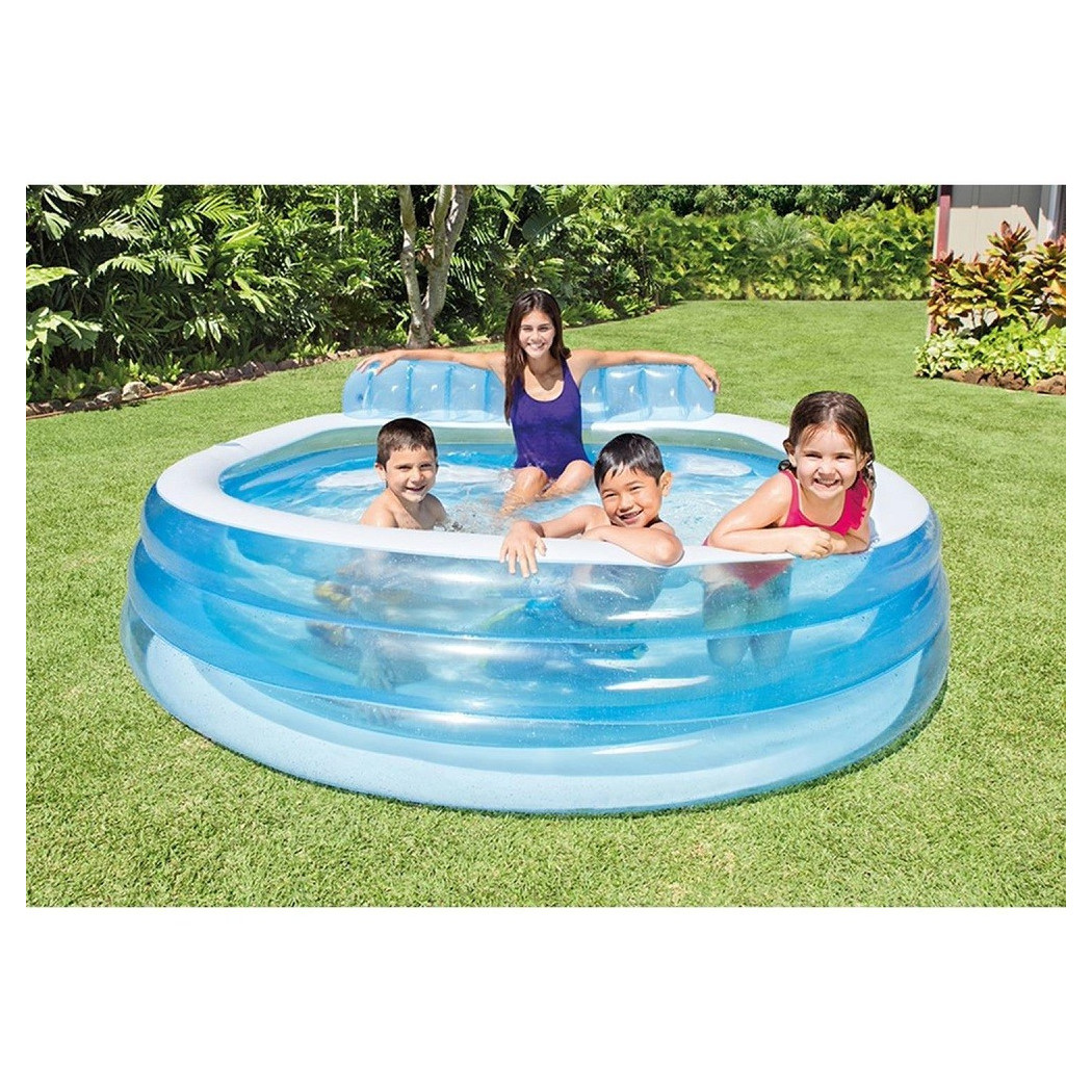 foto del prodotto trade shop piscina family con poltrona swim center gonfiabile 229x218x79cm a 3 anelli 57190 