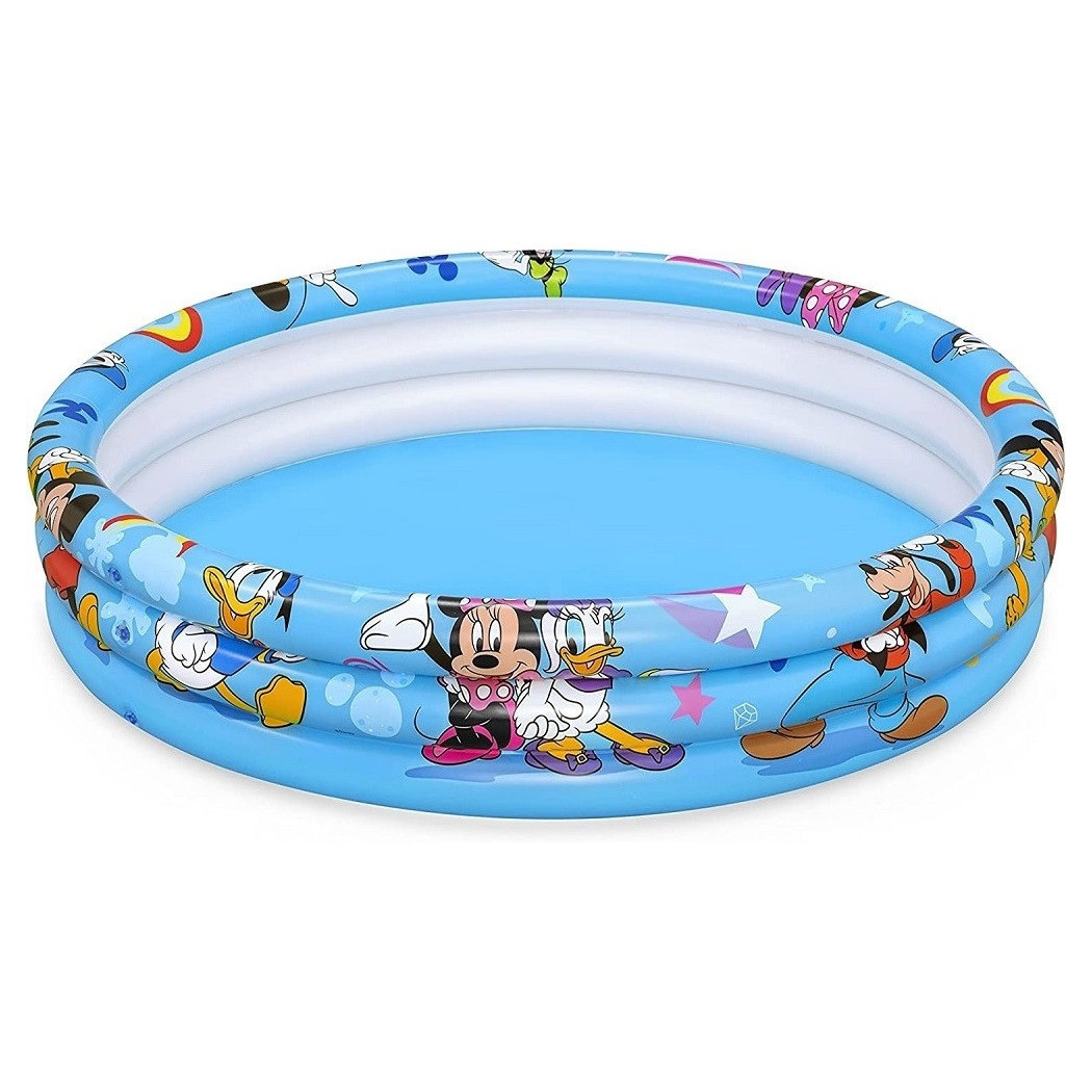 foto del prodotto trade shop piscina gonfiabile 3 anelli 122 x 25 cm topolino mickey mouse per bambini 91007 