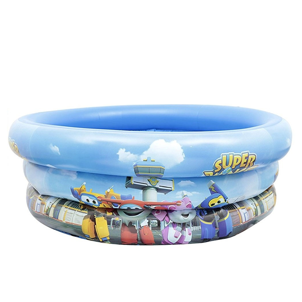 foto del prodotto trade shop piscina gonfiabile 3 tubi con stampa super wings diametro 100 cm 