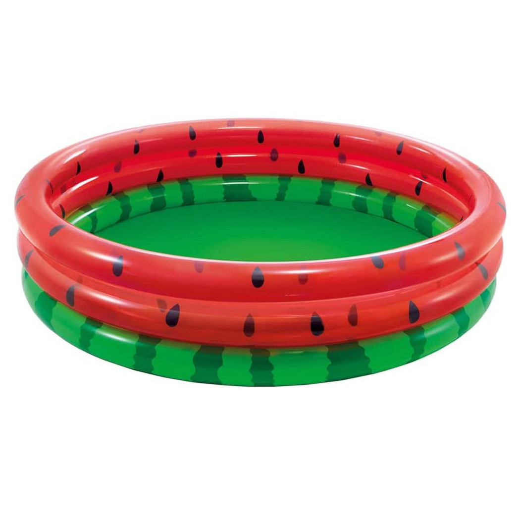 foto del prodotto trade shop piscina gonfiabile anguria a 3 anelli tonda 168x38 cm per bambini 2 anni 58448 