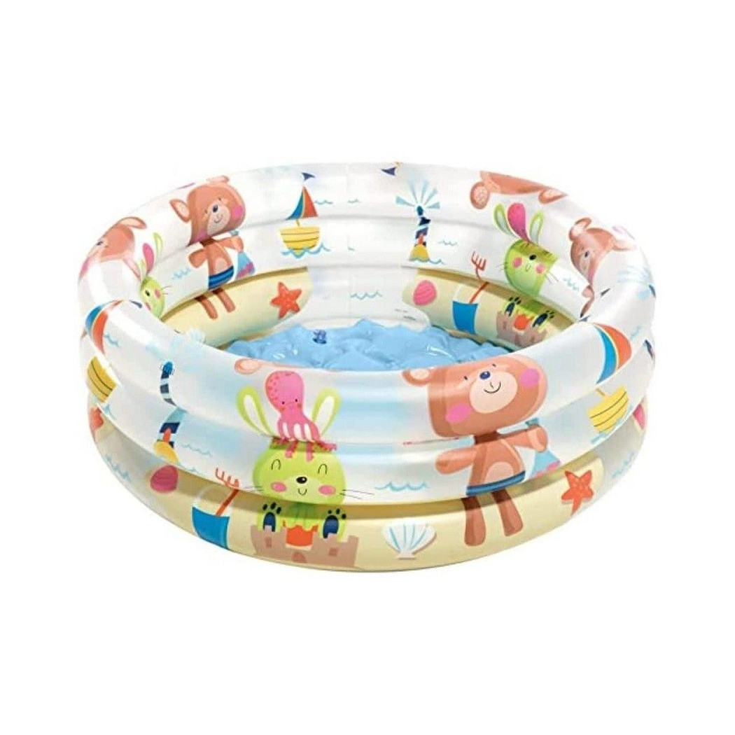 foto del prodotto trade shop piscina gonfiabile baby pool 3 anelli 61x22 cm per bambini estate giardino 57106 