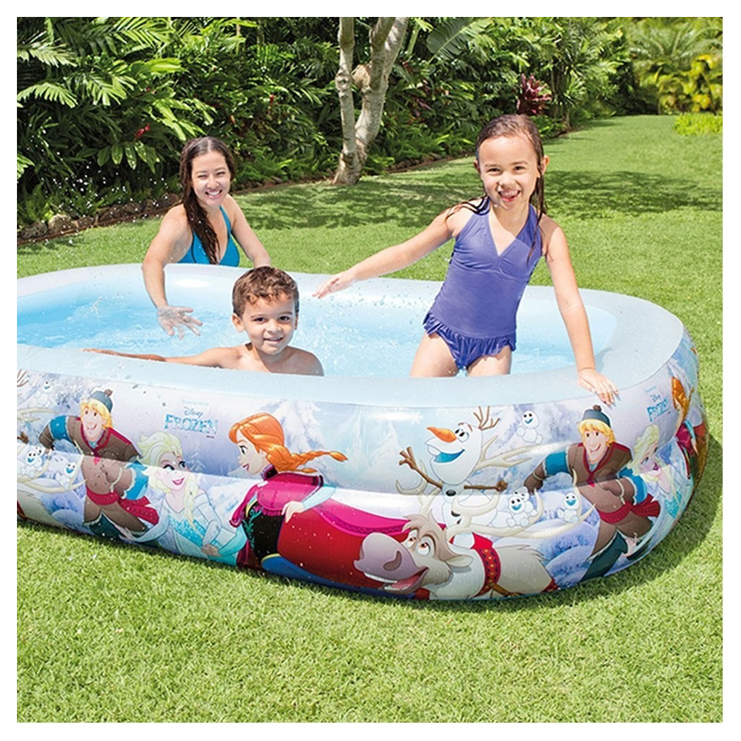 foto del prodotto trade shop piscina gonfiabile bambini disney frozen 2 anelli 262 x 175 x 56 cm da giardino 